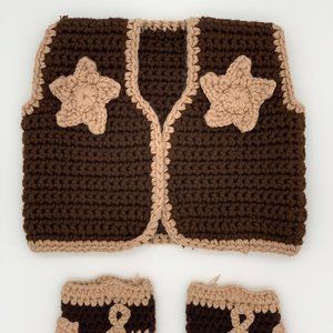 Newborn/Infant Photo Prop Cowboy Vest & Boots